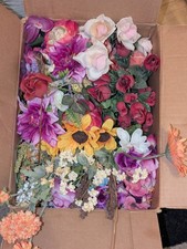 Big Box of Misc. Artificial Flowers For Bouquets Decor  Crafting- Loose  Bunch