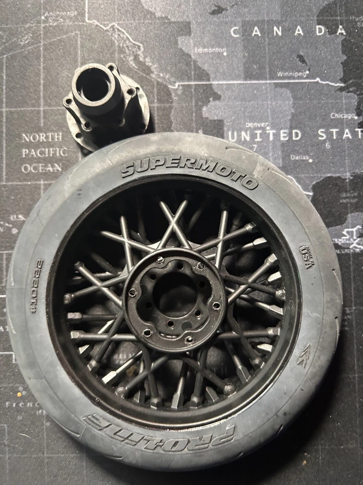 Pro-Line Racing Supermoto V2 S3 Rear Tire and Front Used, With HUBS - Image 2 of 4