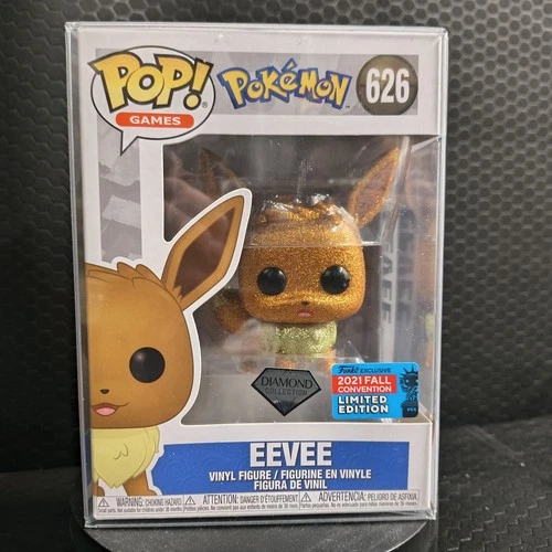 FUNKO POP EEVEE DIAMOND 626 💎 NYCC EXCLUSIVE OFFICIAL STICKER POKEMON w CASE