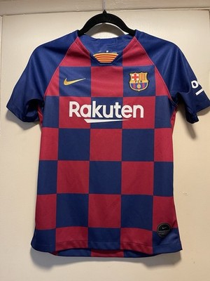  NIKE FCB BARCELONA RAKUTEN YOUTH LARGE DRI-FIT SOCCER JERSEY