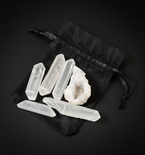 Beautiful Natural Selenite Crystal Set – 6 A+ Crystals – Fast & Free Shipping