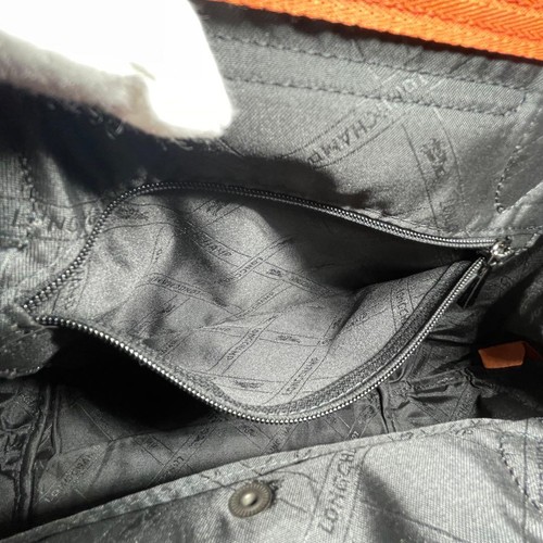 Rare Longchamp Pliage Orange Cuir Custom Made All Leather - Picture 18 of 20