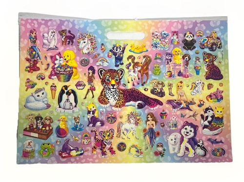 Lisa Frank Sticker Sheet 11x16" Leopard Cubs Puppy Unicorn Kitten Penguin Frog