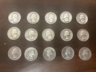 Lot of 15 Washington Quarters 1932-1948 90% Silver 25c coins old silver