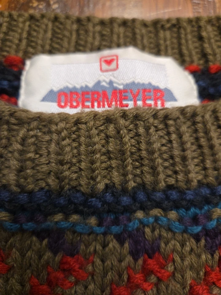 Mens XL Ski Snowboard Obermeyer Knit Arpres Sweater Wool Blend Hiking Outdoor - Image 2 of 4