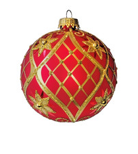 KREBS-GLAS Lauscha "Eine Weihnachtskugel Glas Rot Blüte Ø 8 cm TOP-QUALITÄT *101