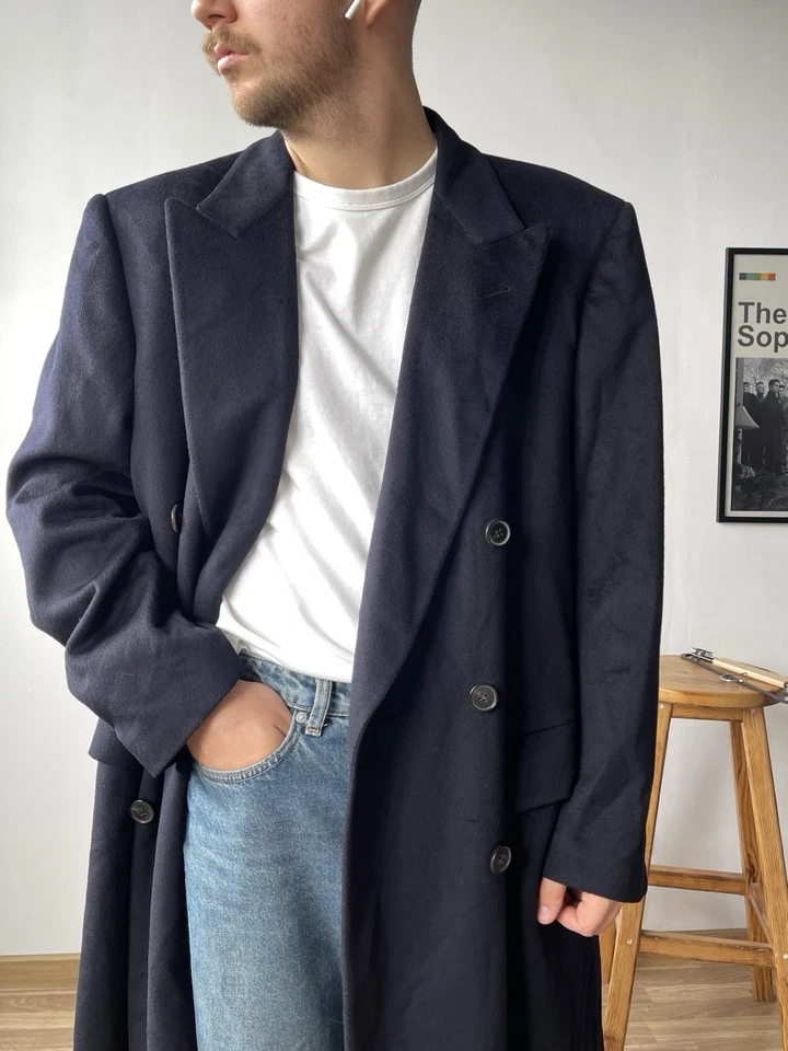 Abrigo Belvest Hombre Lana Azul Marino Talla 52/XL Hecho en Italia Foto 2 de 4