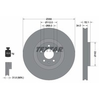 Textar 92238205 Bremsscheibe Vorderachse FüR Seat Skoda VW Audi (Faw) Vw (Svw)