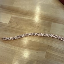 Copper Magnetic Therapy Bracelet for Wrist with Clear Stones