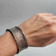 Silpada 925 Sterling Silver Woven Cuff Bracelet Size 6-10