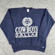 VTG 80s 90s Logo 7 Dallas Cowboys Sweatshirt Men L Blue NFL Football Made USA