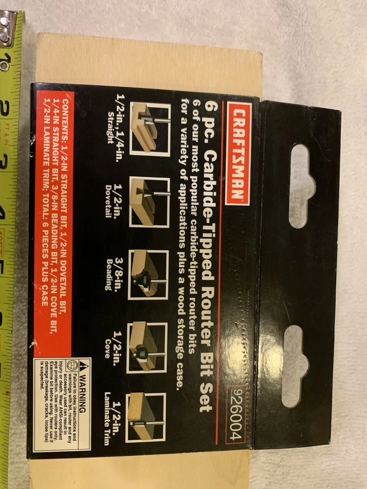 Craftsman 6 piece carbide tipped router set new unopened box - Image 2 of 3