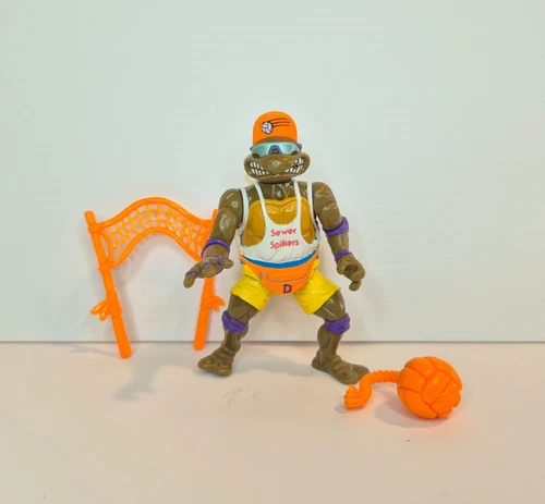 TMNT DONATELLO SEWER SPIKER Volleyball 1992 Vintage Figure + Accessories
