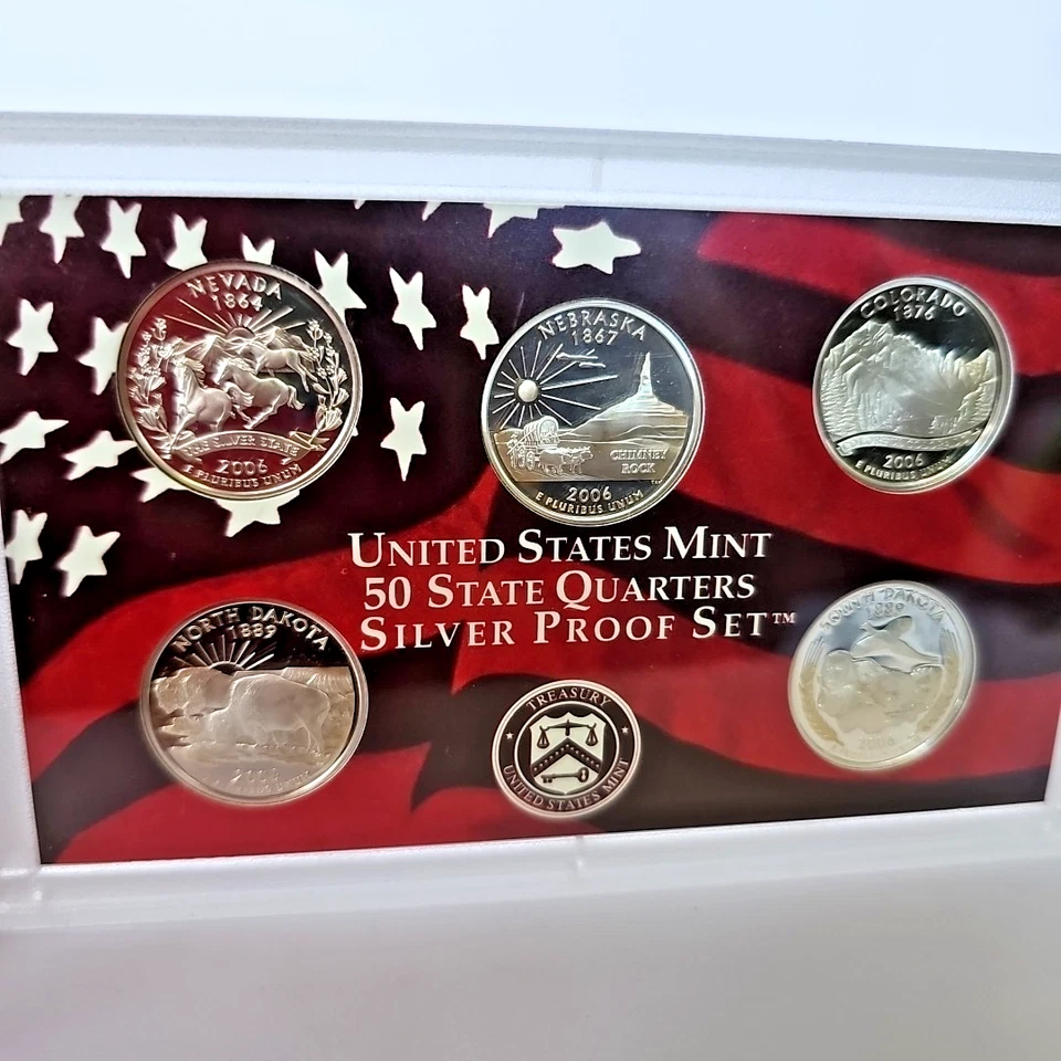 2006 US Mint Silver Proof State Quarters Set 90% Silver 5 Coins 1758 - Image 2 of 4