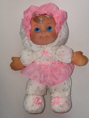 Gentle Dreams Soft Squishy Doll by Soft-Luv Ltd Pink White Rubber Face 1992
