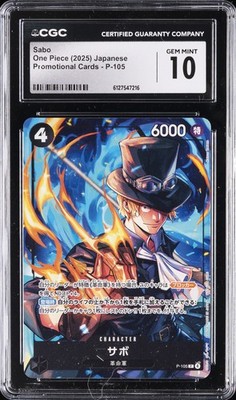 PSA10サボ P-105 1682 2025 ONE PIECE JAPANESE PROMO CARDS #P-105 SABO CGC 10 GEM MINT | eBay