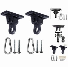 Heavy Duty Black Swing Hangers - 5000 lb Capacity, 2 Pack for Indoor/Outdoor Use