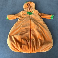Hallow  s Eve Baby Pumpkin Costume Hooded Plush Bunting Infant Orange