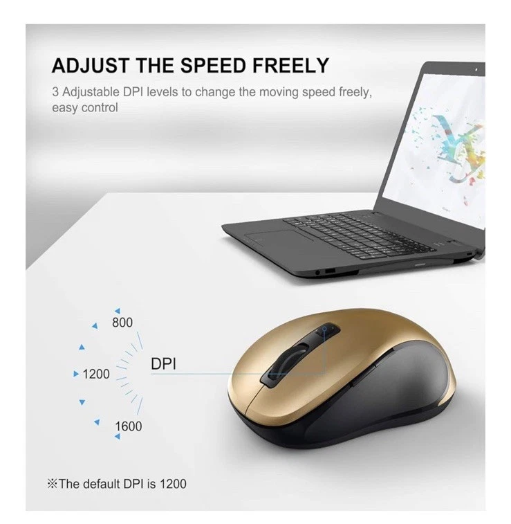 WISFOX Blue 2.4Ghz Wireless Mouse For PC Laptop Scroll Cordless Optical Mice    - Image 4 of 4