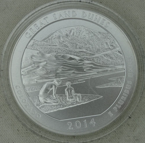 2014-P Great Sand Dunes 5 oz Silver Quarter .999 Fine ATB US Mint Burnished