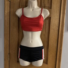 The Line Up Pro Cheer Dance NFL NBA NHL Red Black Sequin Audition Costume Set SA