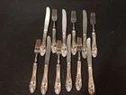 Antique Precious Elegant Dessert Cutlery Set Liberty Silver Handle 800