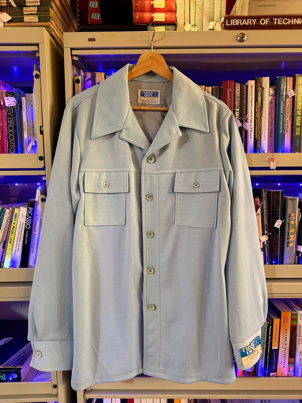 NWT 70s Vintage Shirt Jacket Time Out by Farah NWT deadstock blue