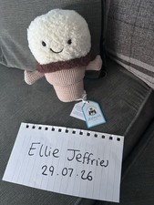 Very Rare And Retired! Original Jellycat Ice Cream Cone - Brand New With Tags