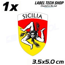 1x Adesivo Sicilia - Sicilia Sicily Bandiera Stemma Sticker 3,5x5,0cm (017)