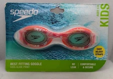 Speedo Kids Glide Googles Red Print Ages 3-6 New Best Fitting