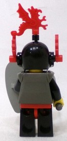 LEGO Castle 6009 Black Knight Breastplate Red Dragon Plumes 1992 Minifigure