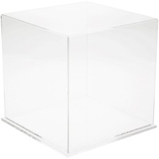 Plymor Clear Acrylic Display Case with Clear Base, 9" x 9" x 9"