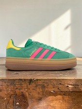  New adidas   Gazelle Bold Platform Sneakers Green/Pink/Sulfur / Women's US 8