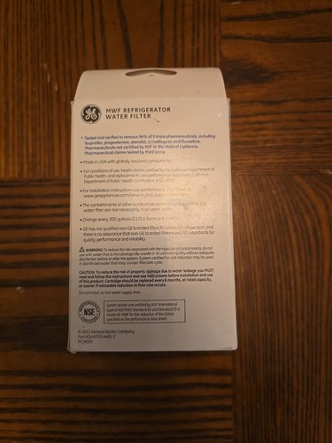 Genuine GE MWF MWFP GWF 46-9991 Smartwater Refrigerator Water Filter Sealed NEW - Picture 2 of 3