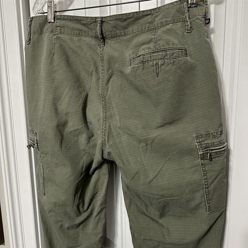 Vintage Polo Jeans Ralph Lauren Womens Pants 8 Army Green Cargo Zip Ankle - Picture 9 of 13