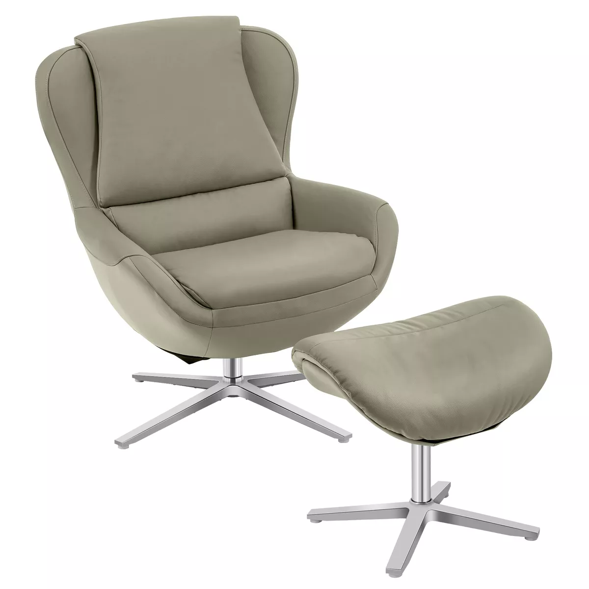 Costway Swivel Rocking Chair Top Grain Leather Lounge Armchair w