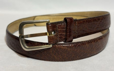 Vintage Pierre Cardin Belt Analine Brown Leather gold tone buckle size 32