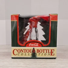 Coca Cola Contour Bottle Replica Christmas Red Ribbon Ornament