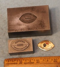 RUTGERS UNIVERSITY Knight 100 Club FOOTBALL PIN * STEEL STAMPING DIE & HUB  CG67