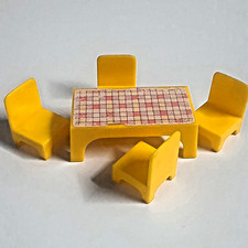 1972 Hasbro Weebles Camper Table and Chair Set Yellow