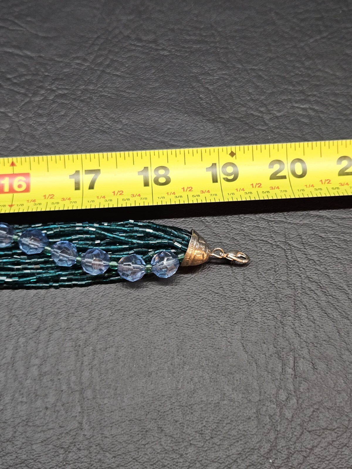 Vintage Silver Tone Multi Beaded Multi Strand Aqu… - image 11