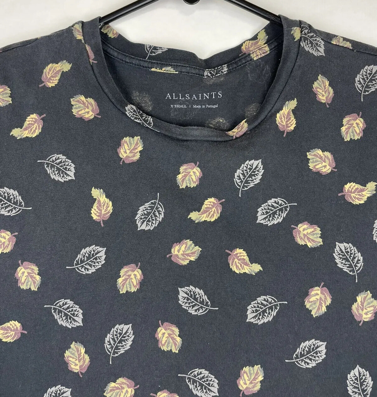 All Saints Men's Size XS Allover Print Autumn Short Sleeve Crewneck Tshirt eBay
