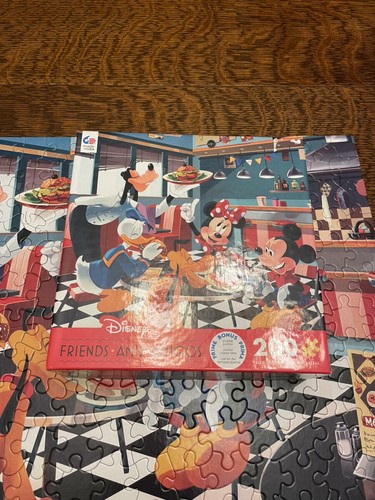 FRIENDS Disney Mickey Minnie Diner Puzzle Ceaco 200 pc Complete Poster Complete - Picture 2 of 7