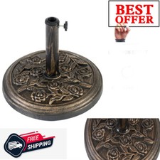 GARDEN PARASOL SQARE ROUND CROSS BASE BLACK UMBRELLA STAND PATIO OUTDOOR HEAVY