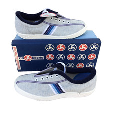 Vintage US Sports Sz 8 Tico Tyre Canvas Sneakers Shoes Women Gray 80's w/Box