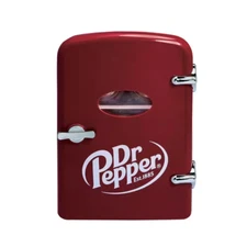 6.85 in.0.15 cu.ft., 6 Can Retro, Mini Refrigerator in Red, Dr Pepper Themed wit