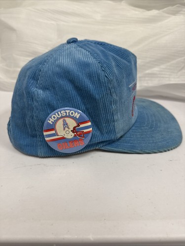 RARE Vintage 80s Houston Oilers NFL Annco Corduroy Hat Cap Snapback Split A+ - Bild 4 von 6