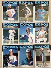 1986 Topps Montreal Expos Complete Team Set!  Gary Carter ++