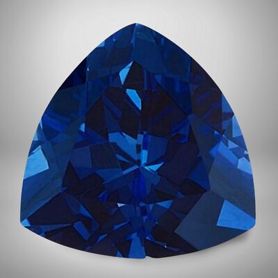 Blue Sapphire Trillion Cut Gemstone 8.1 Cts - 15 mm Vivid Precious Jewelry Gem