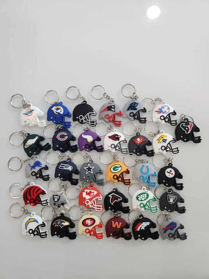 Llaveros de casco con logotipo de equipo de fútbol americano 2D/3D Foto 3 de 4